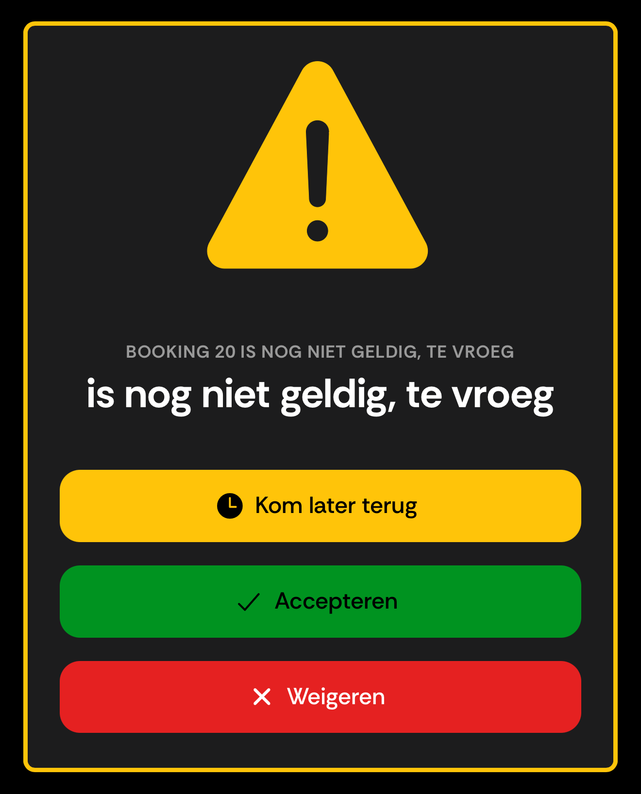Expected result screen T_20